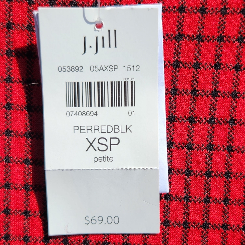 J. Jill Ponte Knit Top | Red & Black | Women's Size XSP NWT - Picture 4 of 12